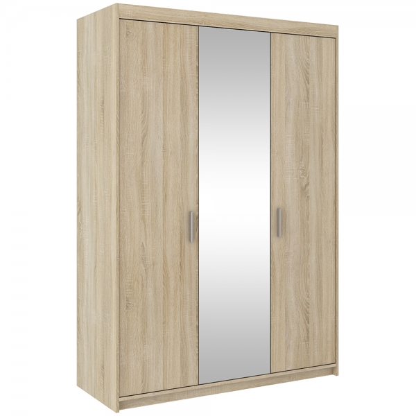 Šatní skříň ELENA 3D + zrcadlo | 133 cm | dub sonoma