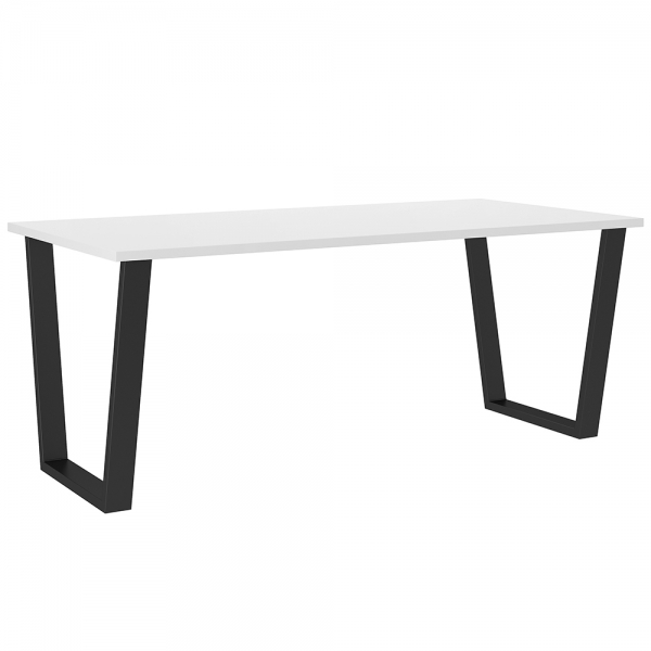 Jídelní stůl industriální Cezar - 185x67/75 cm - bílá
