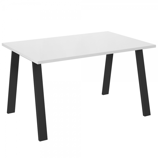 Jídelní stůl industriální Kleo - 138x90 cm - bílá