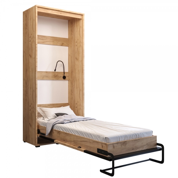 Case | sklápěcí postel 90 | dub kraft zlatý/černá