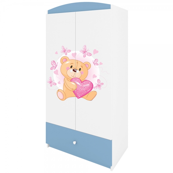 Babydreams | šatní skříň | modrá/bílá | medvídek s motýlky