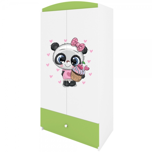 Babydreams | šatní skříň | zelená/bílá | panda