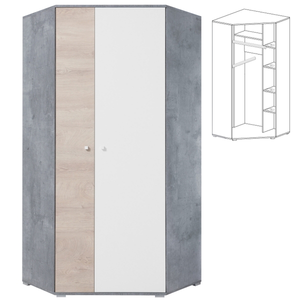Sigma - rohová skříň SI 2 L/P - beton