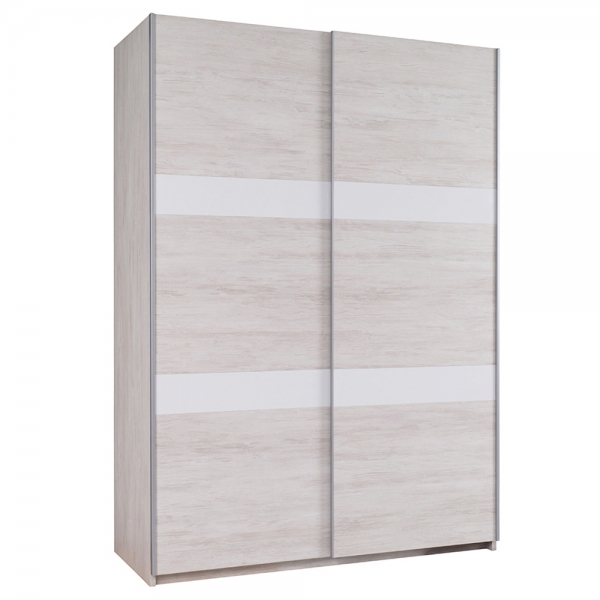 DENVER db | šatní skříň SZ150 | 150 cm |  dub bílý / bílá lesk