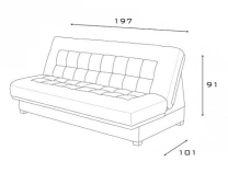 Sedací sestava  TOFFI 3+1+1 - rozkládací + úložný pr. - 197 cm + 2x 59 cm - VÝBĚR TKANINY a NÁTĚRU