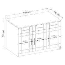 Komoda Paris 3F3S | 103,4 cm | sonoma/grafit MDF
