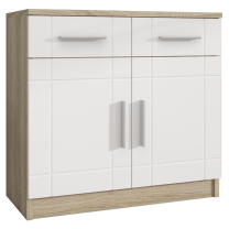 Komoda Paris 2F2S | 69 cm | sonoma/bílá MDF