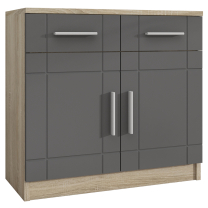 Komoda Paris 2F2S | 69 cm | sonoma/grafit MDF