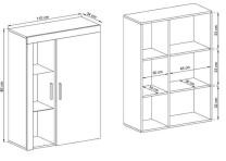 Obývací stěna Oli - bílá/atelier