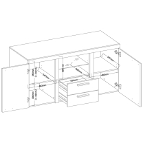 Komoda RUMBA 2F2S | 156,4 cm | lefkas