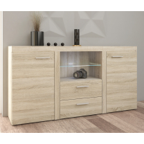 Obývací stěna RUMBA XL + komoda 2F2S | 300 + 156,4 cm | sonoma
