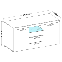 Obývací stěna RUMBA XL + komoda 2F2S | 300 + 156,4 cm | bílá/beton