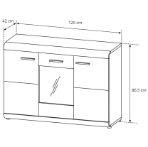 Obývací stěna LINK s | 6 dílů | 298 + 120 + 120x60 cm | sonoma