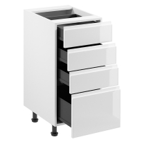ASPEN b | dolní skříňka D40S4 se zásuvkami | 40 cm | SOKL v CENĚ | bílá lesk