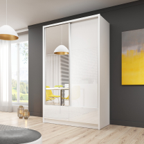 Šatní skříň ARIA I 130 - bílá lesk