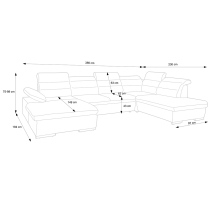 Sedací souprava GRECO II U | 194x356x230 | rozkládací + 2x úložný prostor | VÝBĚR TKANIN