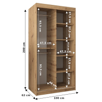 Šatní skříň Verona 1 | 100 cm | sonoma