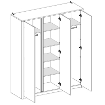 MALTA b | šatní skříň S3D | 166 cm | dub artisan / bílá