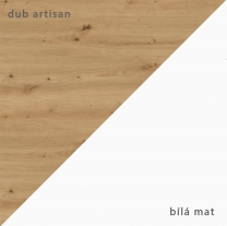 MALTA b | vitrína W1D | 50 cm | dub artisan / bílá