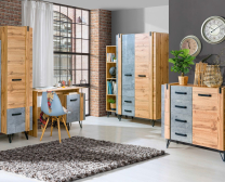 Lofter - TV stolek LO7 - dub wotan/beton millenium