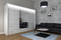 Šatní skříň 250 cm - bílá - AKCE + LED osvětlení