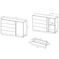 Arco | komoda 138 D4S | bílá lesk