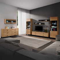 John II | šatní skříň 1 | 81 cm | dub lefkas světlý/černá