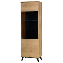 Obývací stěna JOHN II | 6 dílů | sestava C | 283 cm + komoda 181 cm + stolek 101x61 cm | komoda dub lefkas světlý/černá