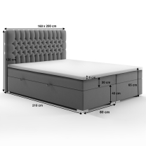 Dvoulůžko Dalia Boxspring - Mono 244 - 160 cm - SKLADEM poslední 1 ks