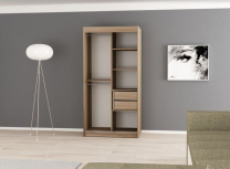 Šatní skříň Verona 2 | 100 cm | wenge | 2x zásuvka v ceně | VÝPRODEJ