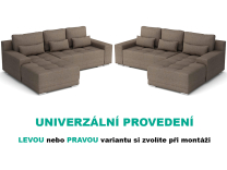 Sedací souprava Lacosta - UNIVERZÁLNÍ - hnědá