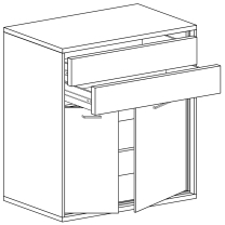 Mediolan - komoda M6 - natural hikora