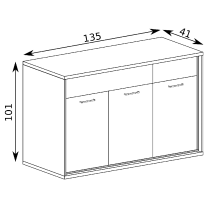 Mediolan - komoda M7 - natural hikora