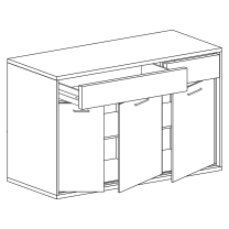 Mediolan - komoda M7 - natural hikora