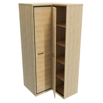 MEDIOLAN | šatní skříň M-14 rohová | 84,7x102 cm | natural hikora