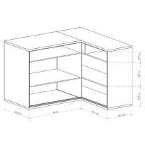 Mediolan - rohová komoda M15 PRAVÁ - natural hikora