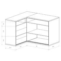 Mediolan - rohová komoda M15 LEVÁ - natural hikora