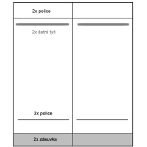 Ložnice Mediolan - sestava B - natural hikora