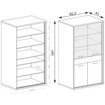 Obývací pokoj Mediolan - sestava C - natural hikora