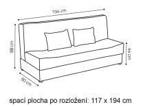 Pohovka Sonia | 194 cm | enjoy 12 žlutooranžová/4 hnědá