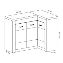 INDIANAPOLIS k | komoda rohová I-15 | PRAVÁ | kraft bílý