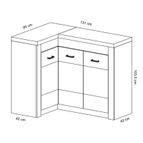 INDIANAPOLIS k | komoda rohová I-15 | LEVÁ | kraft bílý