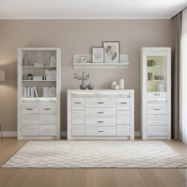 Obývací stěna INDIANAPOLIS k | sestava E | kraft bílý
