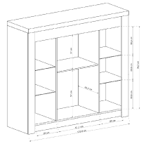 Obývací stěna INDIANAPOLIS s | sestava A | 330 cm + stolek 120x60 cm | jasan světlý