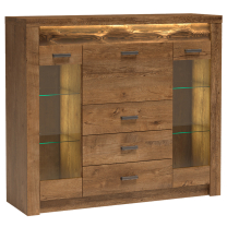 Obývací stěna INDIANAPOLIS s | sestava A | 330 cm + stolek 120x60 cm | jasan světlý