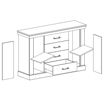 Antica K | komoda A1 | 142 cm |  kraft zlatý