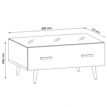 Brillo - konferenční stolek ST - dub ribeck/bílá
