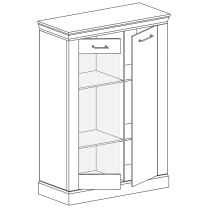 Obývací stěna ANTICA L | sestava A | 353 cm | dub lefkas | POSLEDNÍ KUS