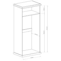 Kora JAR K - šatní skříň K1 - kraft bílý/zlatý