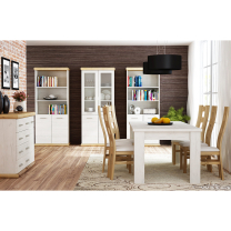 KARA | TV stolek K12 | 97 cm | kraft bílý/zlatý